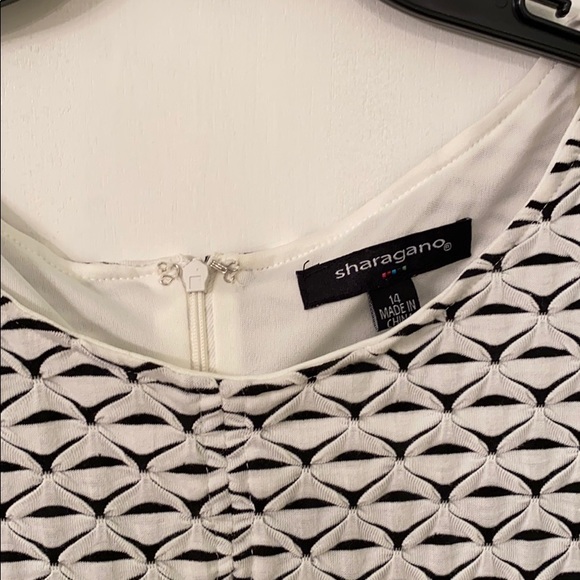 Sharagano Monochrome Asymmetrical Dress - Picture 3 of 5